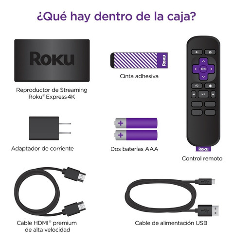 Roku Express 4k Dispositivo De Streaming Hd / 4k / Hdr Color Negro