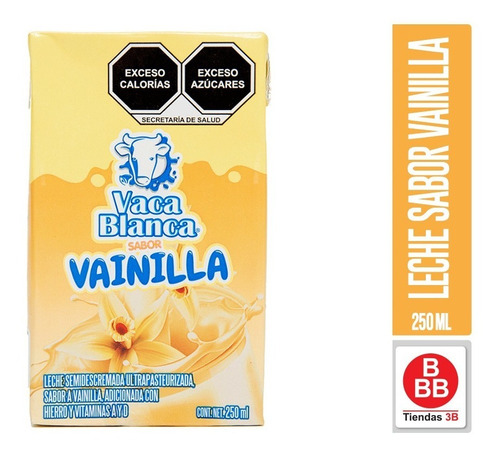 Leche Sabor Vainilla Vaca Blanca, 250 Ml