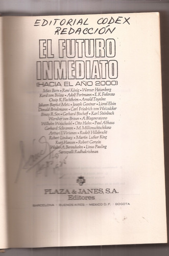 El Futuro Inmediato (hacia El Año 2000) Diversos Autores