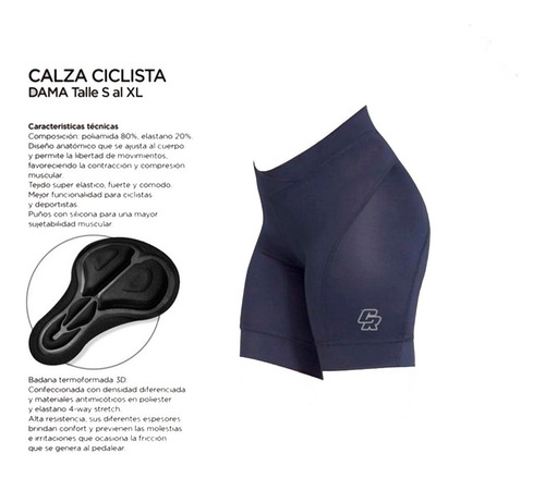 Calza Ciclista Corta Dama Badana Crossroads Ws