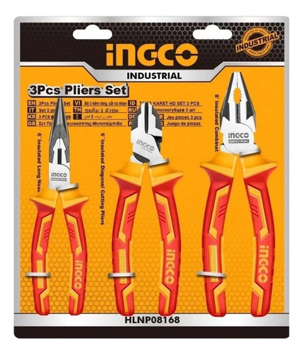 Set Alicates Aislados 1000v 3 Pzs Ingco Hikps28318