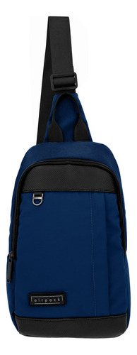Mochila Cruzada Pechera Crossbody Airpack Urban Cross Color Azul Diseño De La Tela Lisa