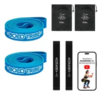 Comprar BOLD TRIBE Set de 2 Ligas de Resistencia Azul Light #3 - Bandas Elásticas para Cross Training, Calistenia y Ejercicio Funcional - Incluye Bolsa de Transporte, Mini Loop Bands y Guía de Entrenamiento.