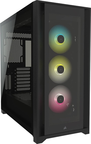 Gabinete Corsair Gamer 5000x Rgb - Mid Tower, Preto