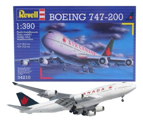 Avión comercial Revell 04210 Boeing 747-200 Air Canada 1/390