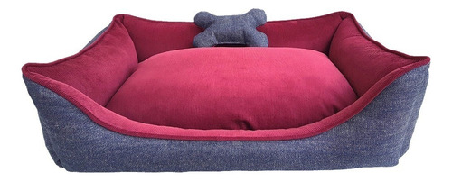 Cama Para Perro Lola Pets Toy De Jean Y Corderoy Mediano Color Bordó