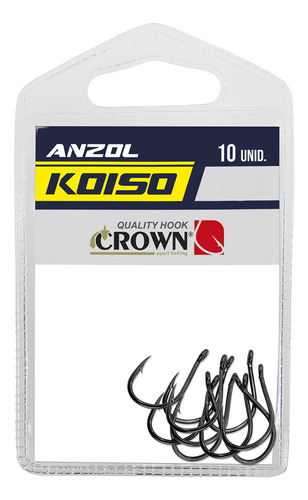 Kit Anzol Crown Koiso Black Nº14 Em Aço Carbono Forjado 30un