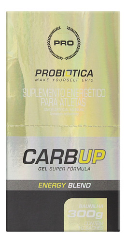 Suplemento Energético Gel Baunilha Probiótica Carb Up Caixa 300g 10 Unidades