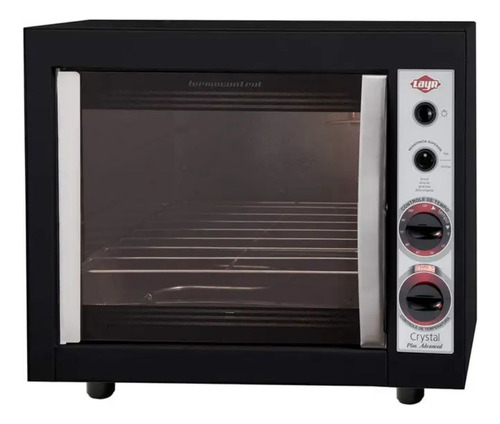 Forno Elétrico De Bancada Layr Crystal Plus Black Advanced 46 Litros, Lâmpada Interna, Prateleira Removível 1750w, 127v