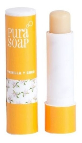 Labial Pura Soap Vainilla Y Coco X 3.5g Color Amarillo
