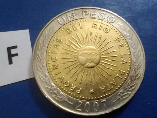 Moneda Antigua Argentina De 1 Peso Año 2007 