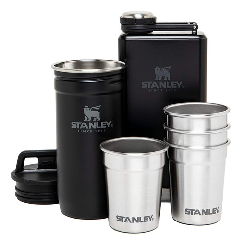 Set Vasos Stanley Adventure 4 De 2oz 1 De 8oz Estuche Negro