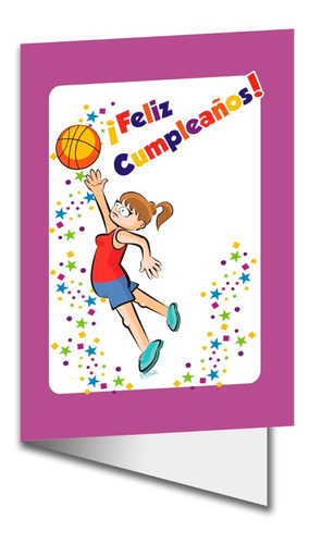 Basketball Femenino Tarjeta De Feliz Cumpleaños Con Sobre