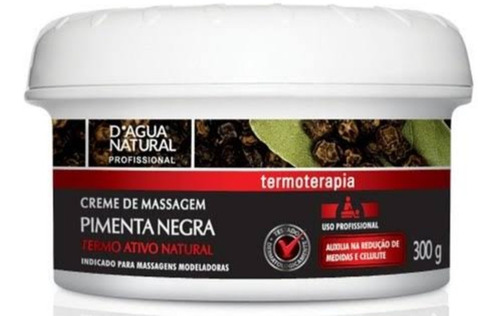 Creme De Massagem Pimenta Negra 300g ,redutor De Medidas