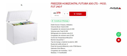Freezer 300 Litros Futura