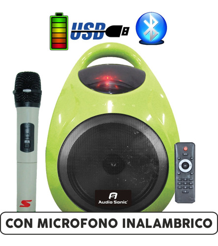 Combo Karaoke Bafle Bluetooth Usb + Microfono Inalambrico