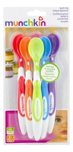 Cucharas Para Bebé Multicolor De Plástico 6 Pzas