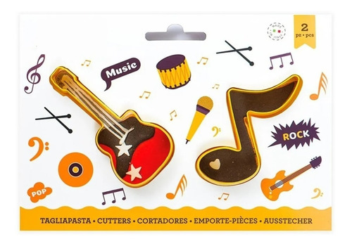 Cortadores Guitarra/ Nota Musical Galleta Fondant Reposteria