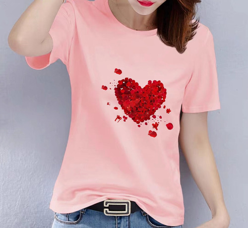 Camiseta De Moda Para Mujer Sudadera Con Corazón De Dedo