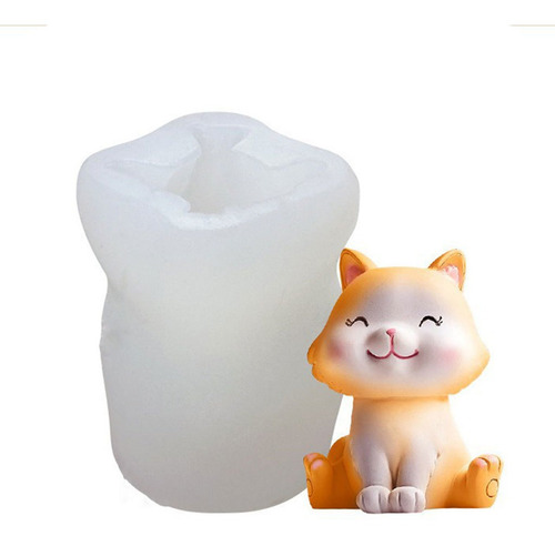 (03 #mold) Molde De Silicona Con Forma De Gato Para Fondant