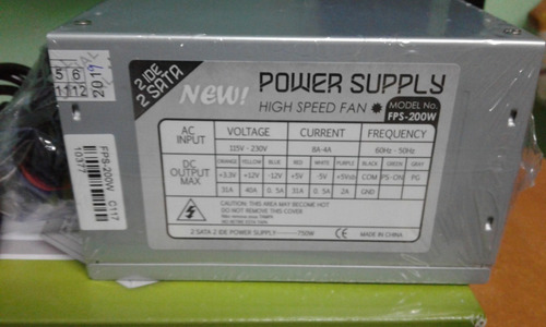 Imagen 3 de 4 de Fuente De Poder Jaltech Torre Atx-750w 200w Real