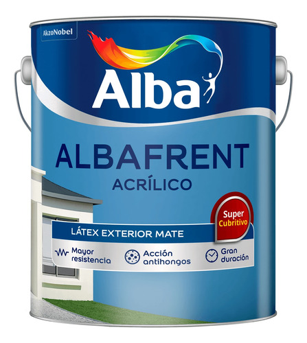 Pintura Latex Exterior Blanco 4lts Albafrent Acrilico 