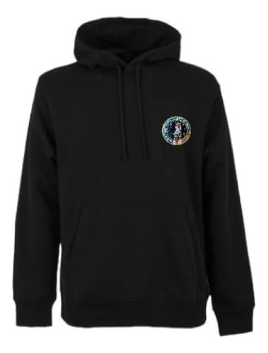 Sudadera Con Gorro Negra Nasa Cohete Espacial Bordado