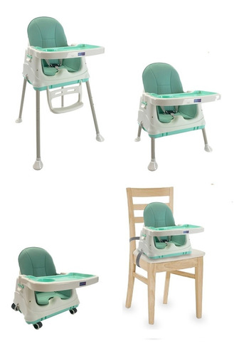 Silla Comedor Bebe 3en1 Happy Baby Zoe Color Verde