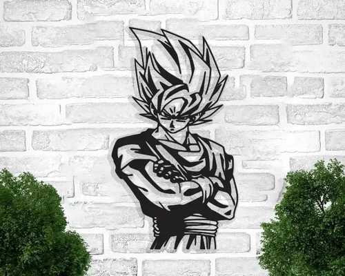 Cuadro Decorativo Goku Calado Negro 55x86 Cmt