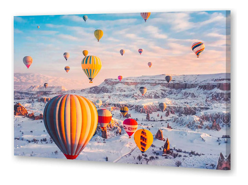 Cuadro 20x30cm Capadocia Globos Aerostaticos Nieve Viaja