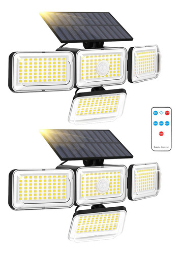 Luces Solares Exteriores Ip65 Sensor Movimiento, Control Rem