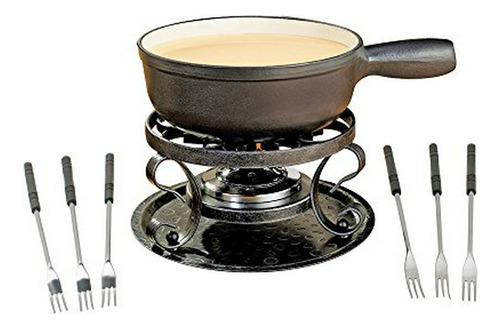 Swissmar Lugano Fondue De Queso, 9-piece, Negro.