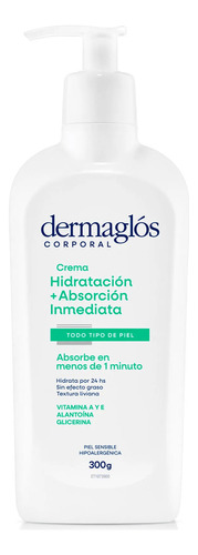  Crema para cuerpo Dermaglós Hidratación Inmediata Crema Corporal en dosificador 300g