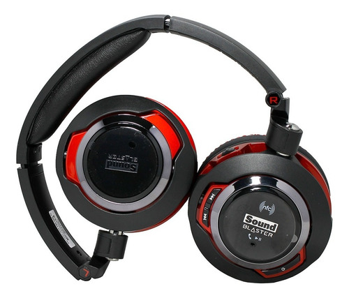 Audífonos Inalámbricos Bluetooth Gamer Sb Evo Creative Color Negro Luz Rojo