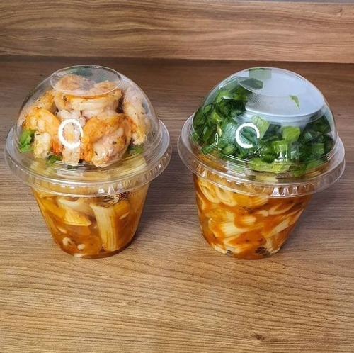 10 Copo 266 Ml Tampa Bolha E Divisória Pipoca E Algodão Doce