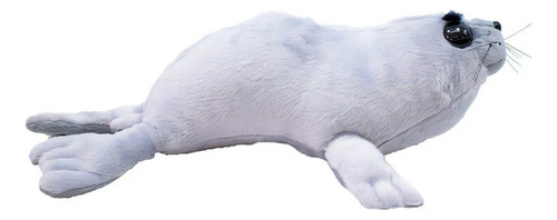 Foca Cinza Em Pelúcia Deitada 40 Cm