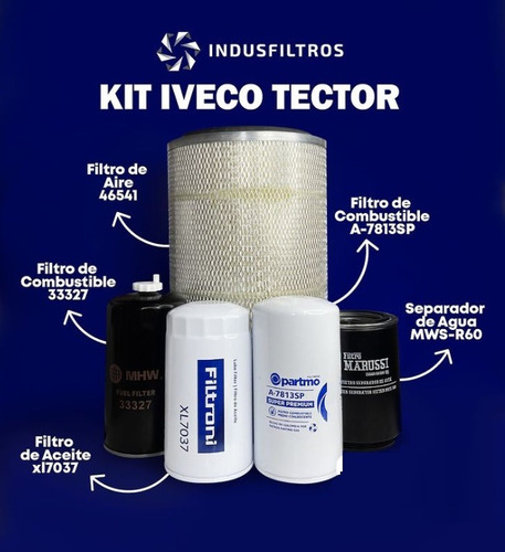 Kit Filtros Iveco Tector (aire-aceite-combustible-sepdeagua)