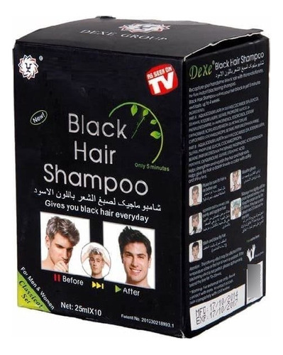 10 Tintes Shampoo Negro Para Canas Sin Amoniaco Natural 