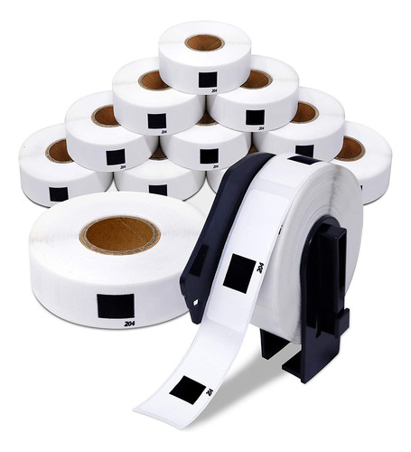 10 Rollos Etiqueta Inko Compatible Con Brother Dk1204 400et Color Blanco