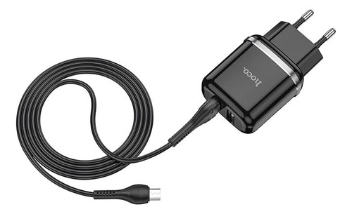 Hoco Set Cargador Dual 2.4a N4 Cable Micro Usb Negro