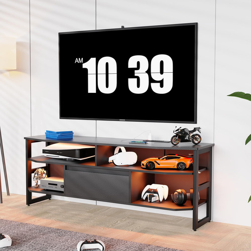 Wiksynthia Gaming Tv Stand For Ps5 With Integrated Power