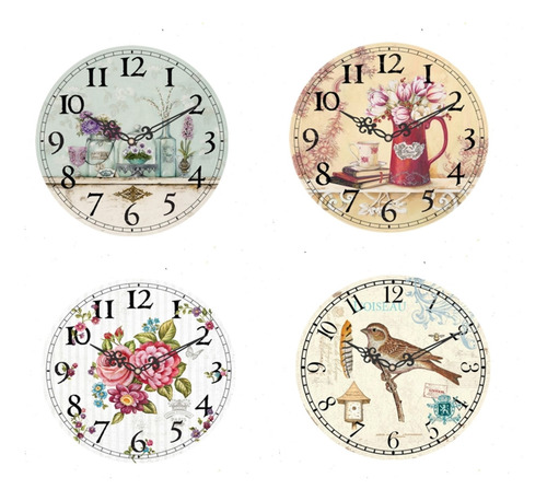 Pack 11 Relojes De Pared 29 Cm Varios Diseños Ideal Reventa Beige
