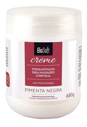 Biosoft Creme Massagem Corporal Pimenta Negra 680g