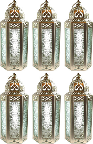 Linterna De Vela Marroquí Decorativa De 6 Piezas, Lám...