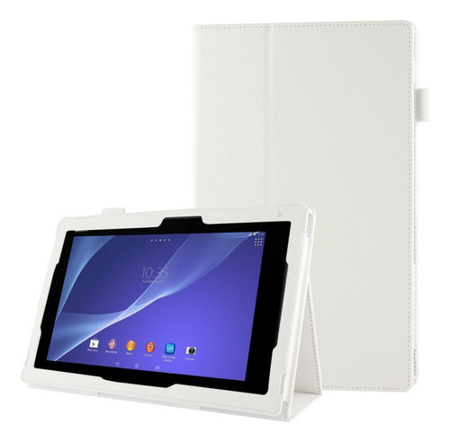 Funda De Piel Blanca Para Sony Xperia Tablet Z2