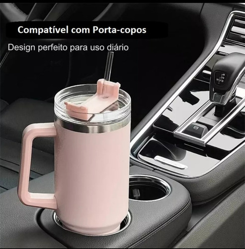 Copo Térmico Grande 1200 Ml Canudo Inox Parede Dupla Varia Verde