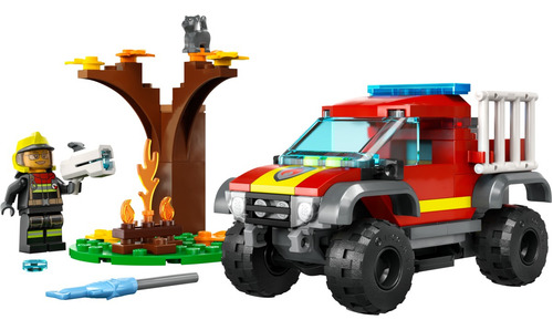 Imagen 3 de 5 de Lego® City - Camión De Rescate 4x4 De Bomberos (60393)