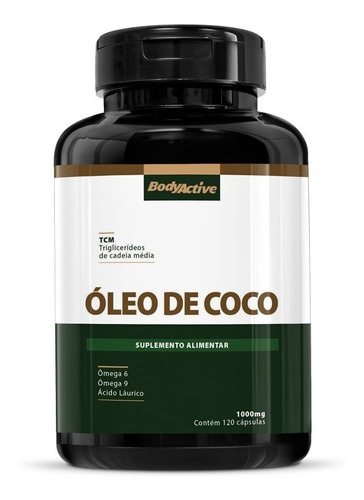 Óleo De Coco Extra Virgem 1000 Mg 120 Cápsulas Bodyactive
