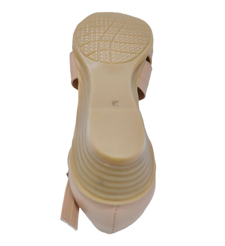 Zapato Huarache Tipo Piel Con Tacón Flat Mujer Empeine Alto