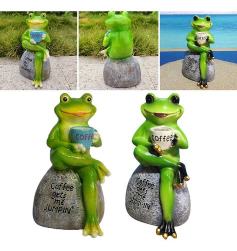 2 Figuritas De Rana De Dibujos Animados, Escultura De